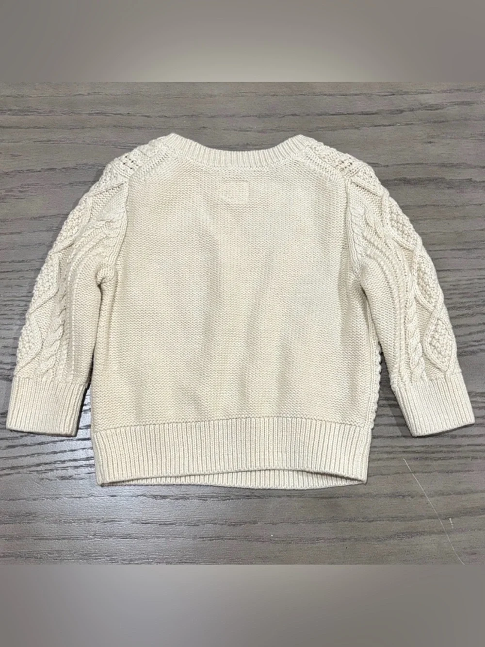 Baby GAP Cream Cable Knit Sweater with Shoulder Buttons